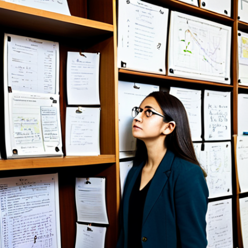 Home 9 물리학 박사 과정생의 하루 - **Theoretical Physics Workspace:** "A dedicated physics Ph.D. student in a fully clothed, profession...