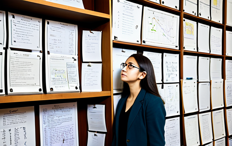 물리학 박사 과정생의 하루 - **Theoretical Physics Workspace:** "A dedicated physics Ph.D. student in a fully clothed, profession...