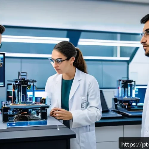Home 33 물리학 석사 졸업 후 진로 - A highly detailed scene of a modern technology research lab in São Paulo, Brazil, featuring a divers...