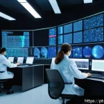 Home 20 물리학과 물리적 시뮬레이션의 중요성 - A detailed and futuristic laboratory scene showing scientists using advanced computational physics s...