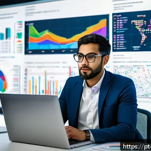Home 17 물리학 학위로 갈 수 있는 비전통적 경로 - A professional data scientist with a background in physics, wearing business casual attire and eyegl...